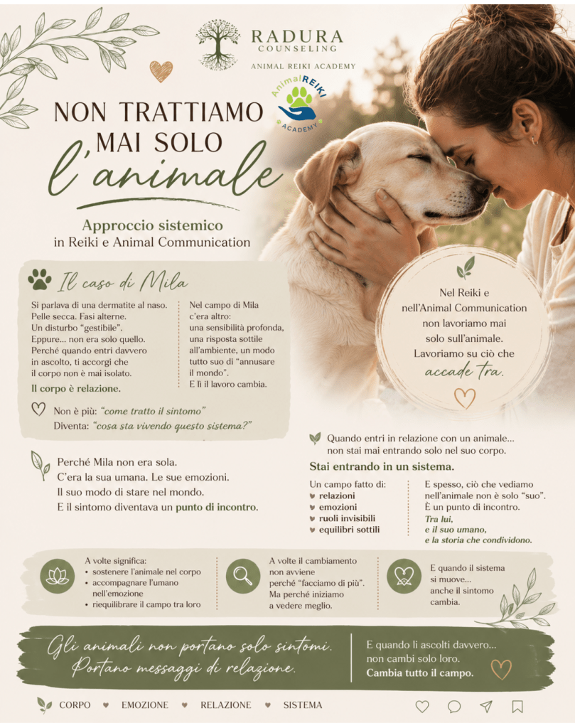 Gli animali non portano solo sintomi.

Portano relazioni che chiedono di essere viste.